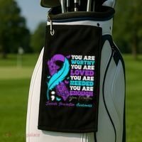 Suicide Prevention Awareness Positive Motivational Support Gift Golf Towel thumb 2