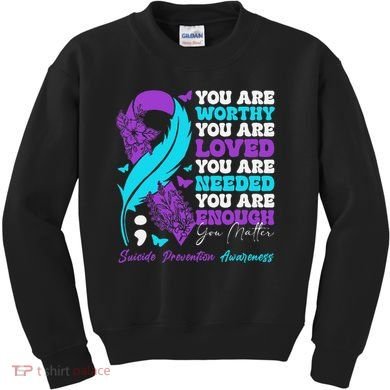 Suicide Prevention Awareness Positive Motivational Support Gift Kids Sweatshirt