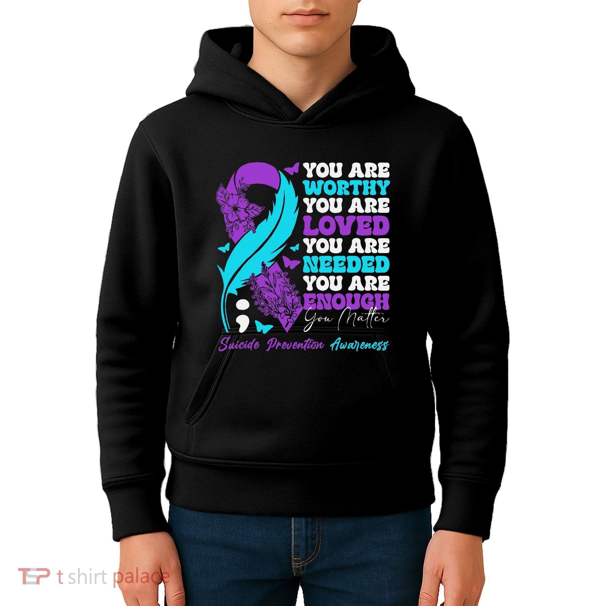 Suicide Prevention Awareness Positive Motivational Support Gift Kids Hoodie