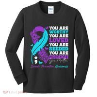 Suicide Prevention Awareness Positive Motivational Support Gift Kids Long Sleeve Shirt thumb 0