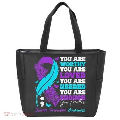 Suicide Prevention Awareness Positive Motivational Support Gift Tote Bag