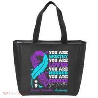 Suicide Prevention Awareness Positive Motivational Support Gift Tote Bag thumb 0
