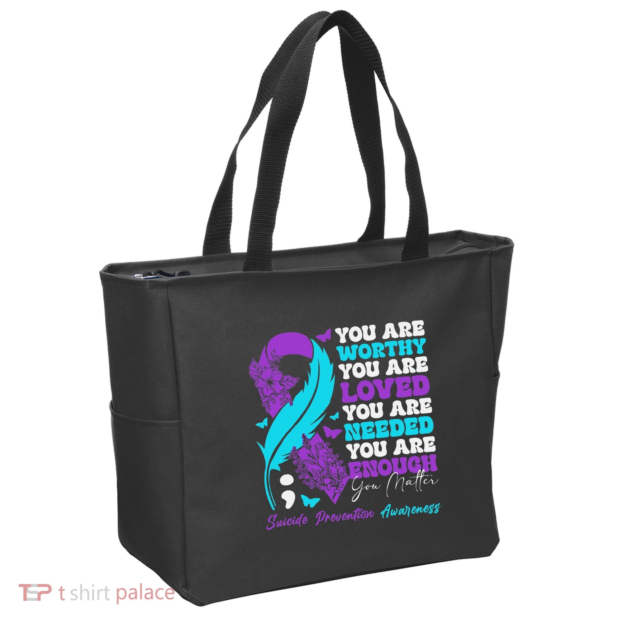 Suicide Prevention Awareness Positive Motivational Support Gift Tote Bag