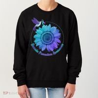 Suicide Prevention Awareness Hummingbird Flower Women's Sweatshirt thumb 0