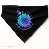 Suicide Prevention Awareness Hummingbird Flower USA-Made Doggie Bandana thumb 0