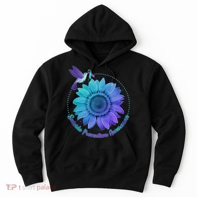 Suicide Prevention Awareness Hummingbird Flower Hoodie