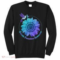 Suicide Prevention Awareness Hummingbird Flower Sweatshirt thumb 0