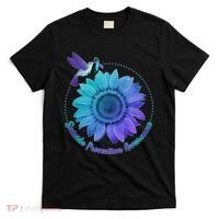 Suicide Prevention Awareness Hummingbird Flower T-Shirt thumb 0