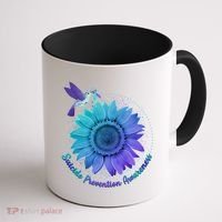 Suicide Prevention Awareness Hummingbird Flower Coffee Mug thumb 1
