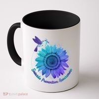 Suicide Prevention Awareness Hummingbird Flower Coffee Mug thumb 0