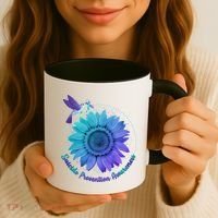 Suicide Prevention Awareness Hummingbird Flower Coffee Mug thumb 3