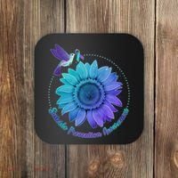 Suicide Prevention Awareness Hummingbird Flower Coaster thumb 0
