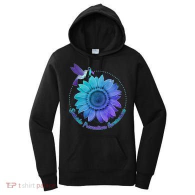 Suicide Prevention Awareness Hummingbird Flower Women's Hoodie