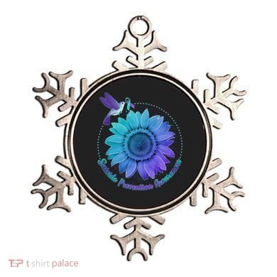 Suicide Prevention Awareness Hummingbird Flower Ornament