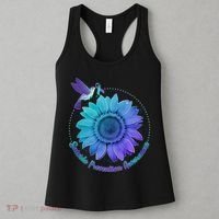 Suicide Prevention Awareness Hummingbird Flower Women's Tank Top thumb 3