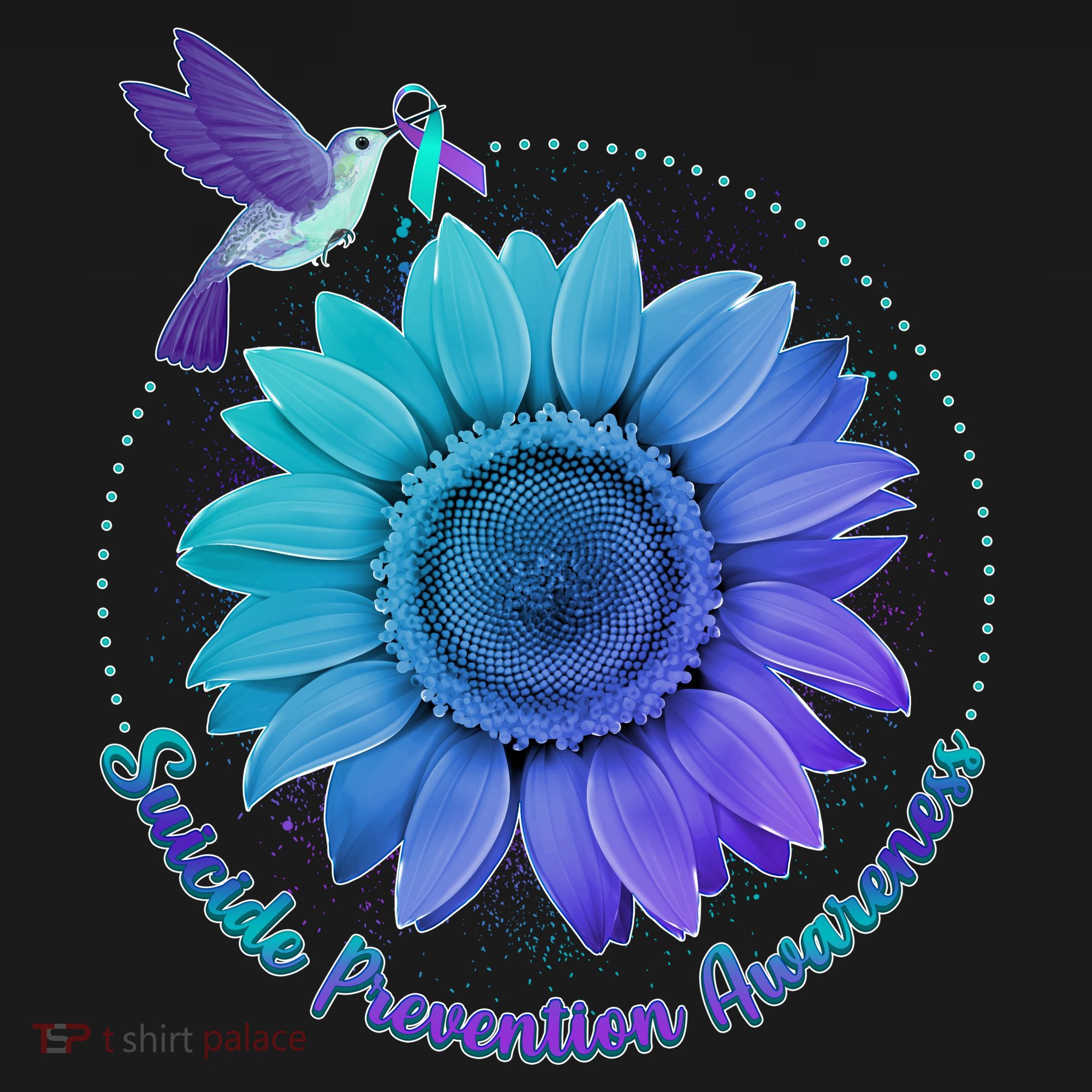 Suicide Prevention Awareness Hummingbird Flower Women's Tank Top