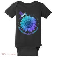 Suicide Prevention Awareness Hummingbird Flower Baby Bodysuit thumb 0