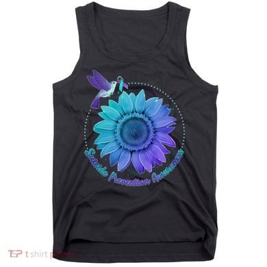 Suicide Prevention Awareness Hummingbird Flower Tank Top