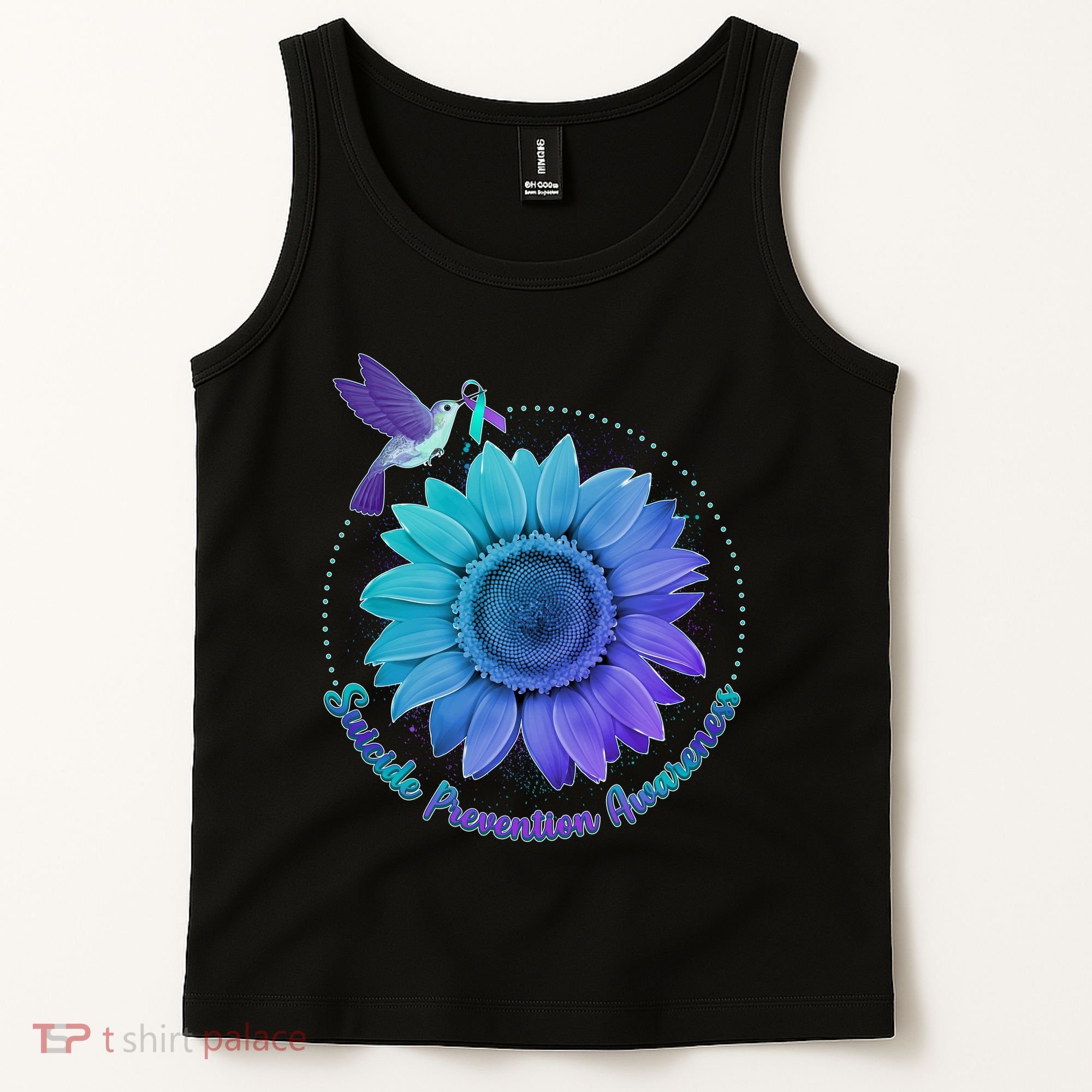 Suicide Prevention Awareness Hummingbird Flower Tank Top