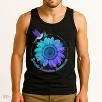 Suicide Prevention Awareness Hummingbird Flower Tank Top thumb 3
