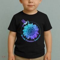 Suicide Prevention Awareness Hummingbird Flower Toddler T-Shirt thumb 2