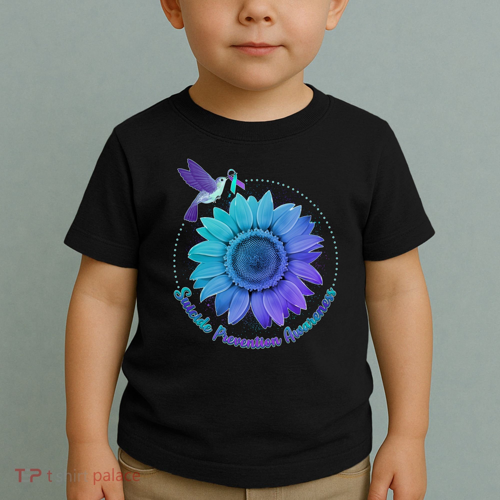 Suicide Prevention Awareness Hummingbird Flower Toddler T-Shirt