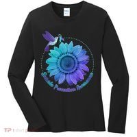 Suicide Prevention Awareness Hummingbird Flower Women's Long Sleeve Shirt thumb 0
