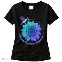 Suicide Prevention Awareness Hummingbird Flower Women's T-Shirt thumb 0