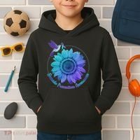 Suicide Prevention Awareness Hummingbird Flower Kids Hoodie thumb 2