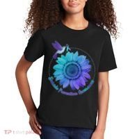 Suicide Prevention Awareness Hummingbird Flower Kids T-Shirt thumb 2