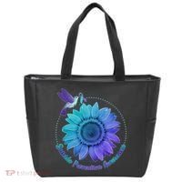 Suicide Prevention Awareness Hummingbird Flower Tote Bag thumb 0