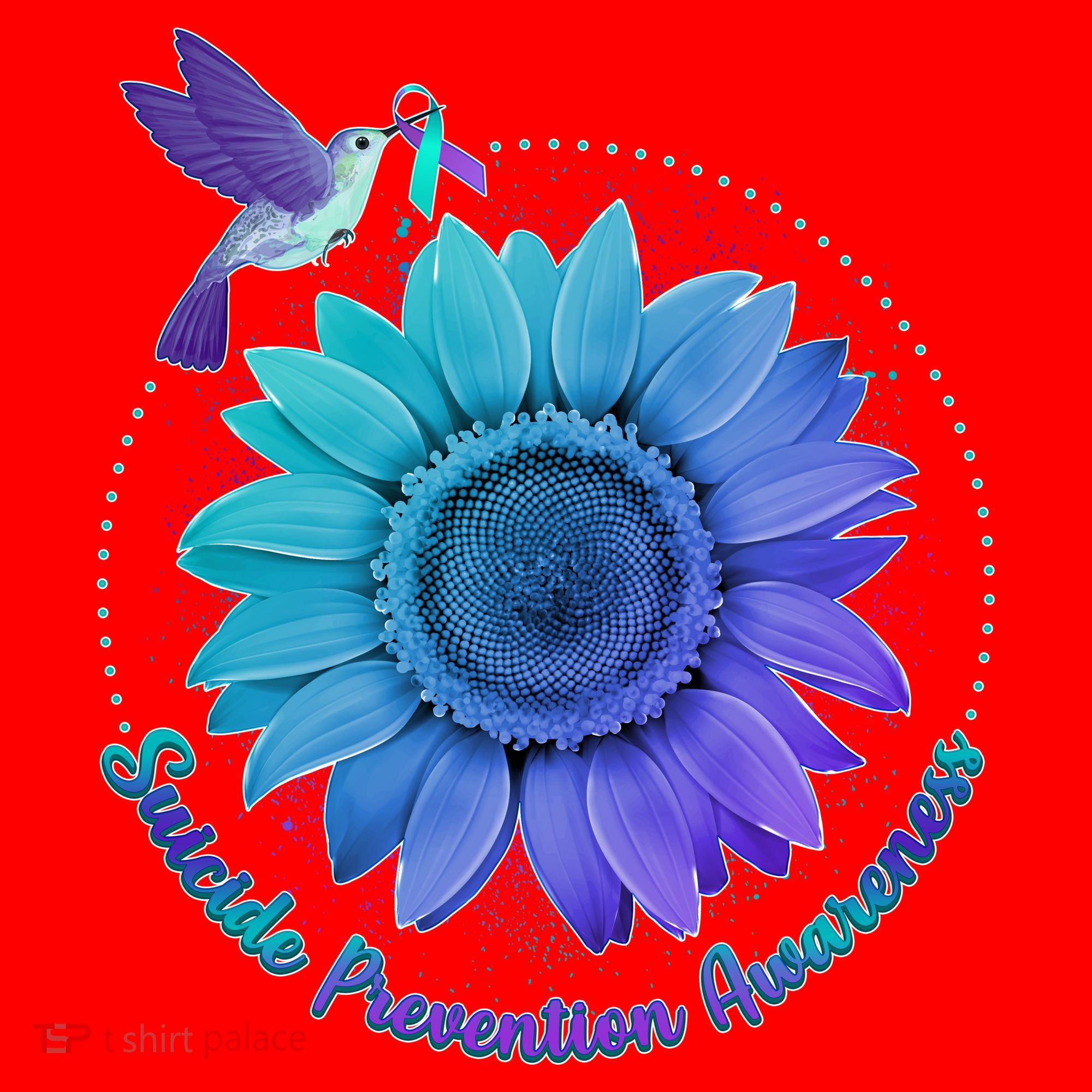 Suicide Prevention Awareness Hummingbird Flower Santa Hat