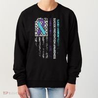 Suicide Prevention Awareness Ribbon American Flag Women's Sweatshirt thumb 0