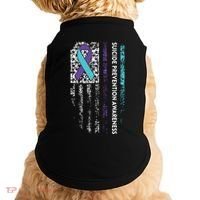 Suicide Prevention Awareness Ribbon American Flag Doggie Tank thumb 0