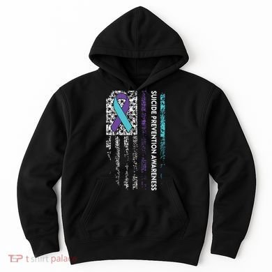 Suicide Prevention Awareness Ribbon American Flag Hoodie