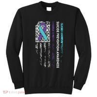 Suicide Prevention Awareness Ribbon American Flag Sweatshirt thumb 0