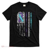 Suicide Prevention Awareness Ribbon American Flag T-Shirt thumb 0