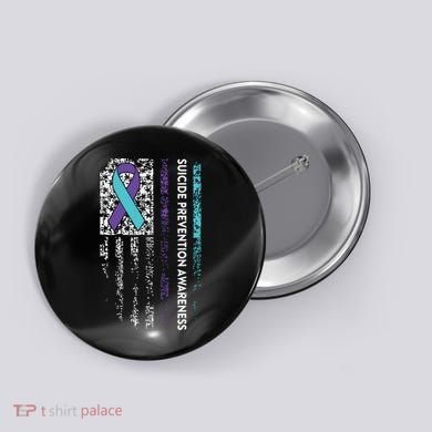 Suicide Prevention Awareness Ribbon American Flag Button