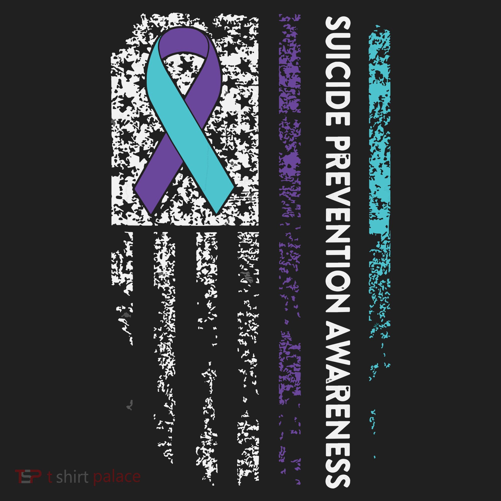 Suicide Prevention Awareness Ribbon American Flag Beanie