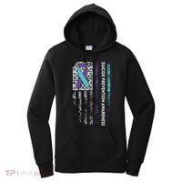 Suicide Prevention Awareness Ribbon American Flag Women's Hoodie thumb 0