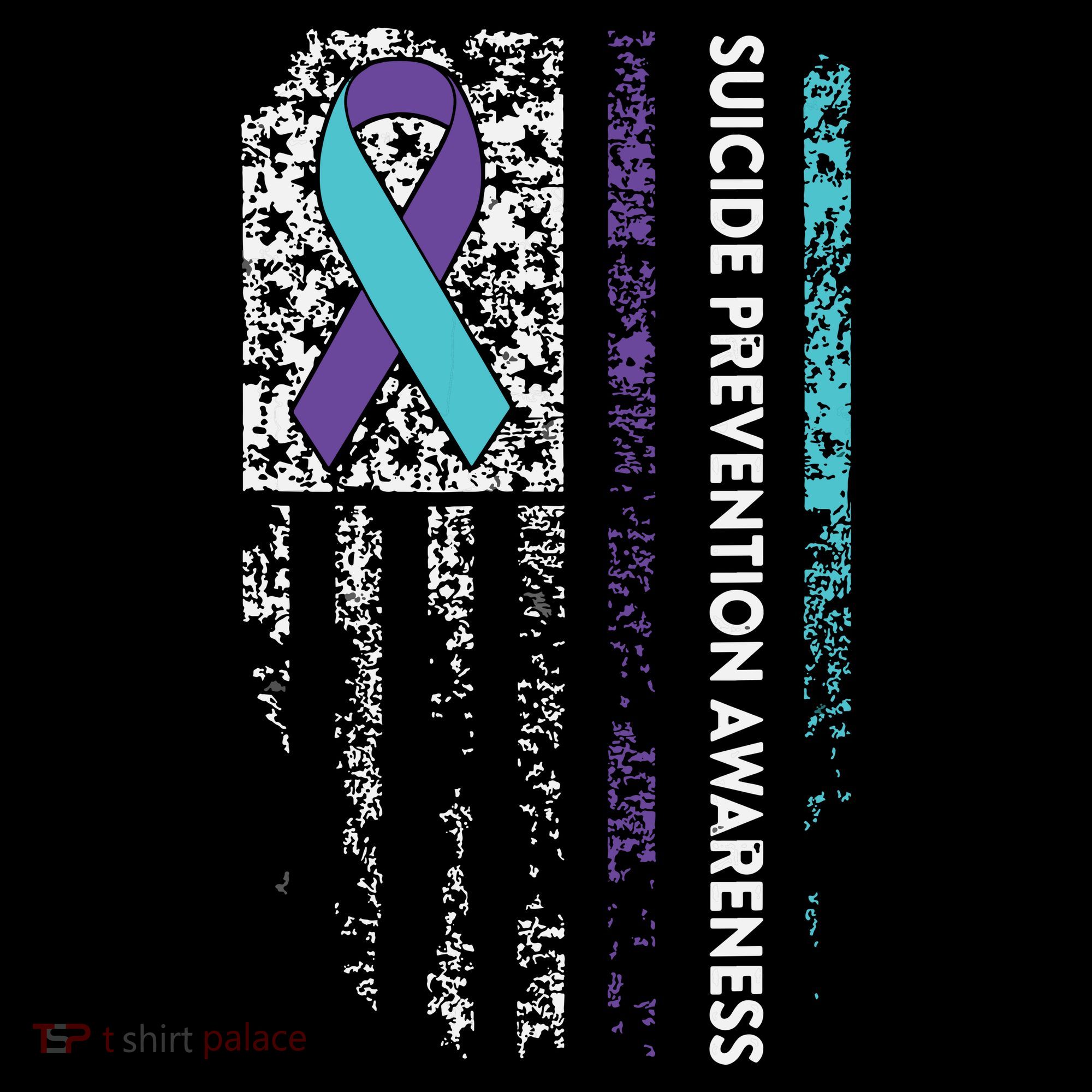 Suicide Prevention Awareness Ribbon American Flag Women's Hoodie
