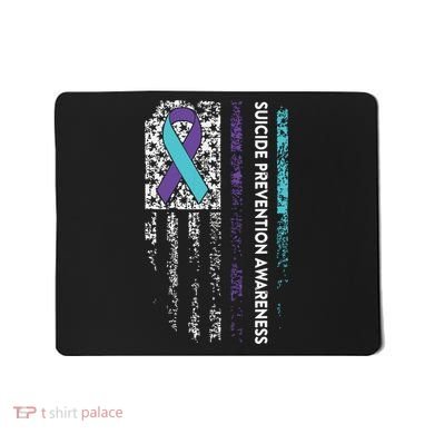 Suicide Prevention Awareness Ribbon American Flag Mousepad