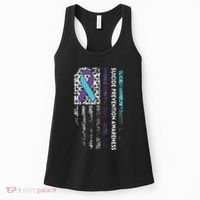 Suicide Prevention Awareness Ribbon American Flag Women's Tank Top thumb 0