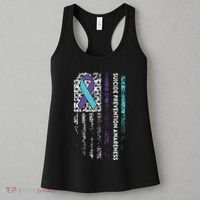 Suicide Prevention Awareness Ribbon American Flag Women's Tank Top thumb 3
