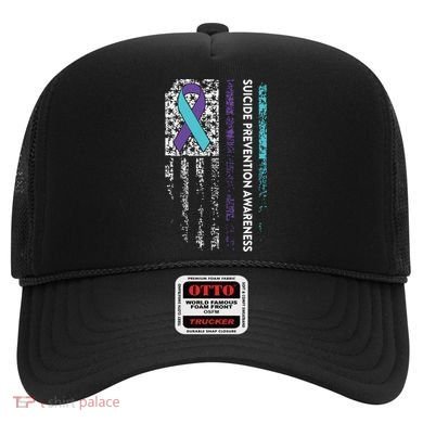 Suicide Prevention Awareness Ribbon American Flag Hat