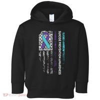Suicide Prevention Awareness Ribbon American Flag Toddler Hoodie thumb 0