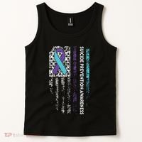 Suicide Prevention Awareness Ribbon American Flag Tank Top thumb 2
