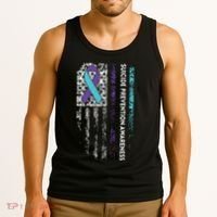 Suicide Prevention Awareness Ribbon American Flag Tank Top thumb 3