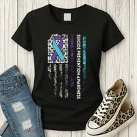 Suicide Prevention Awareness Ribbon American Flag Women's T-Shirt thumb 3