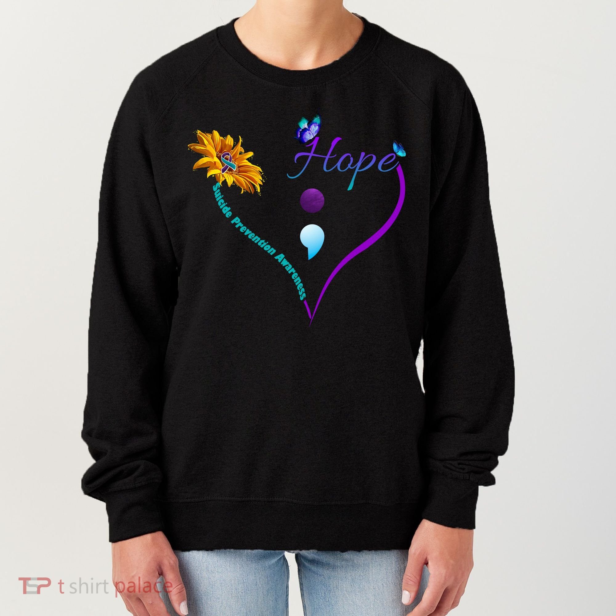 Suicide Prevention Awareness Floral Heart Women's Sweatshirt